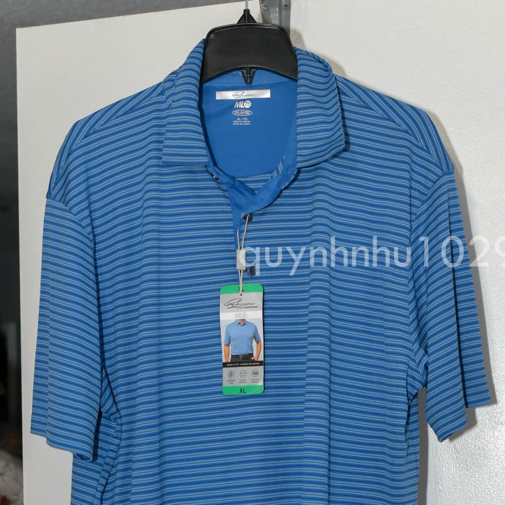 Greg Norman Men's ML75 Polo in blue  size XL - Picture 3 of 6
